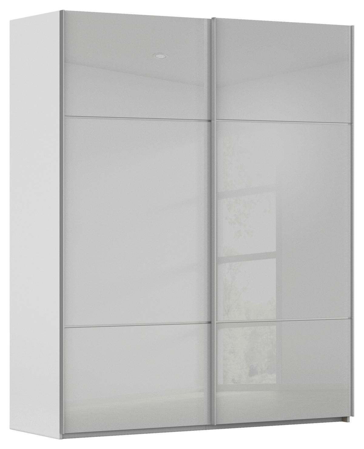 SCHWEBETÜRENSCHRANK  in Grau  - Alufarben/Grau, KONVENTIONELL, Glas/Holzwerkstoff (162/223/68cm) - Novel