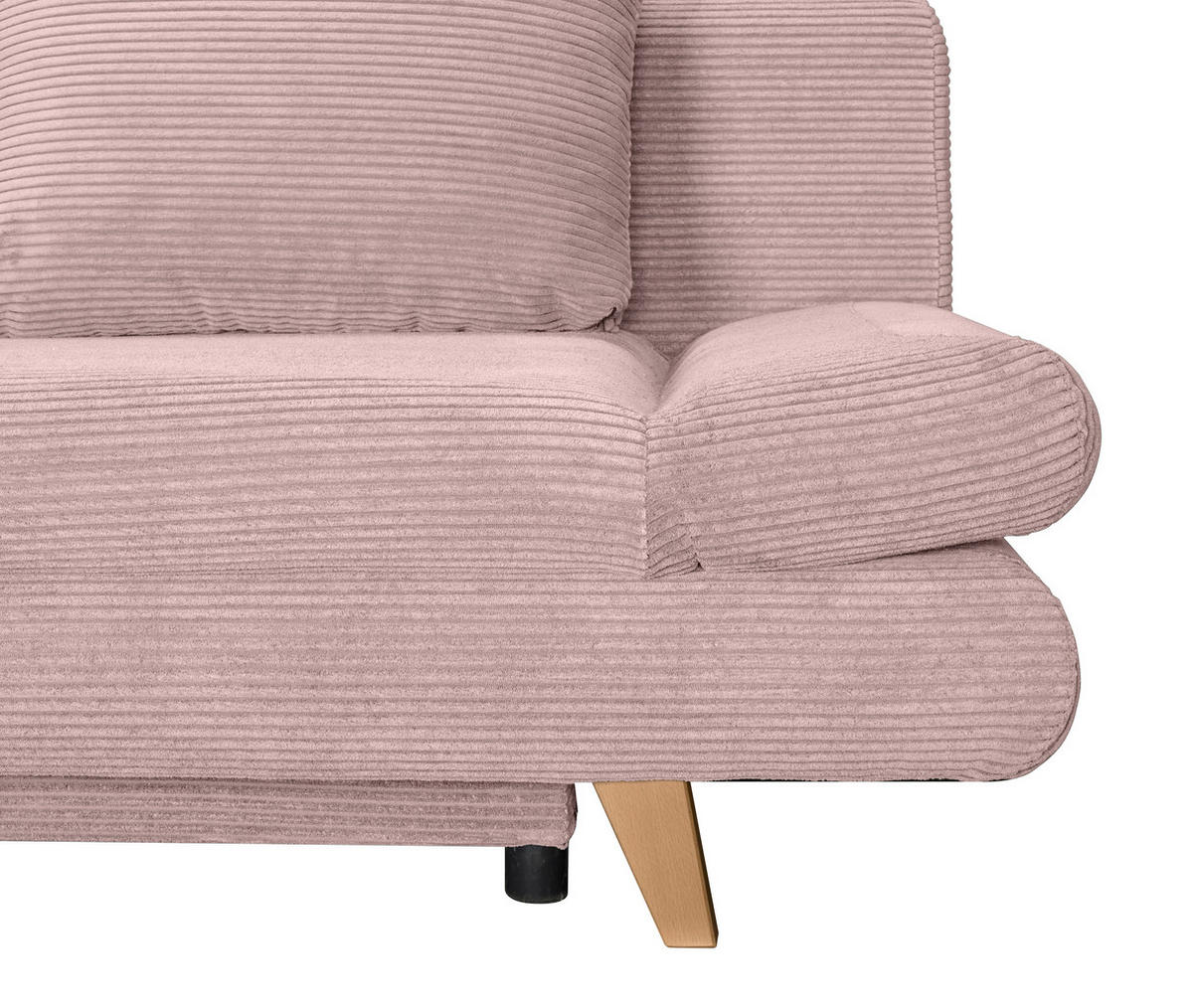 SCHLAFSOFA  mit Schlafen auf Sitzhöhe, haustierfreundlicher Bezug Cord Altrosa  - Buchefarben/Altrosa, KONVENTIONELL, Holz/Textil (200/75/85cm) - Carryhome