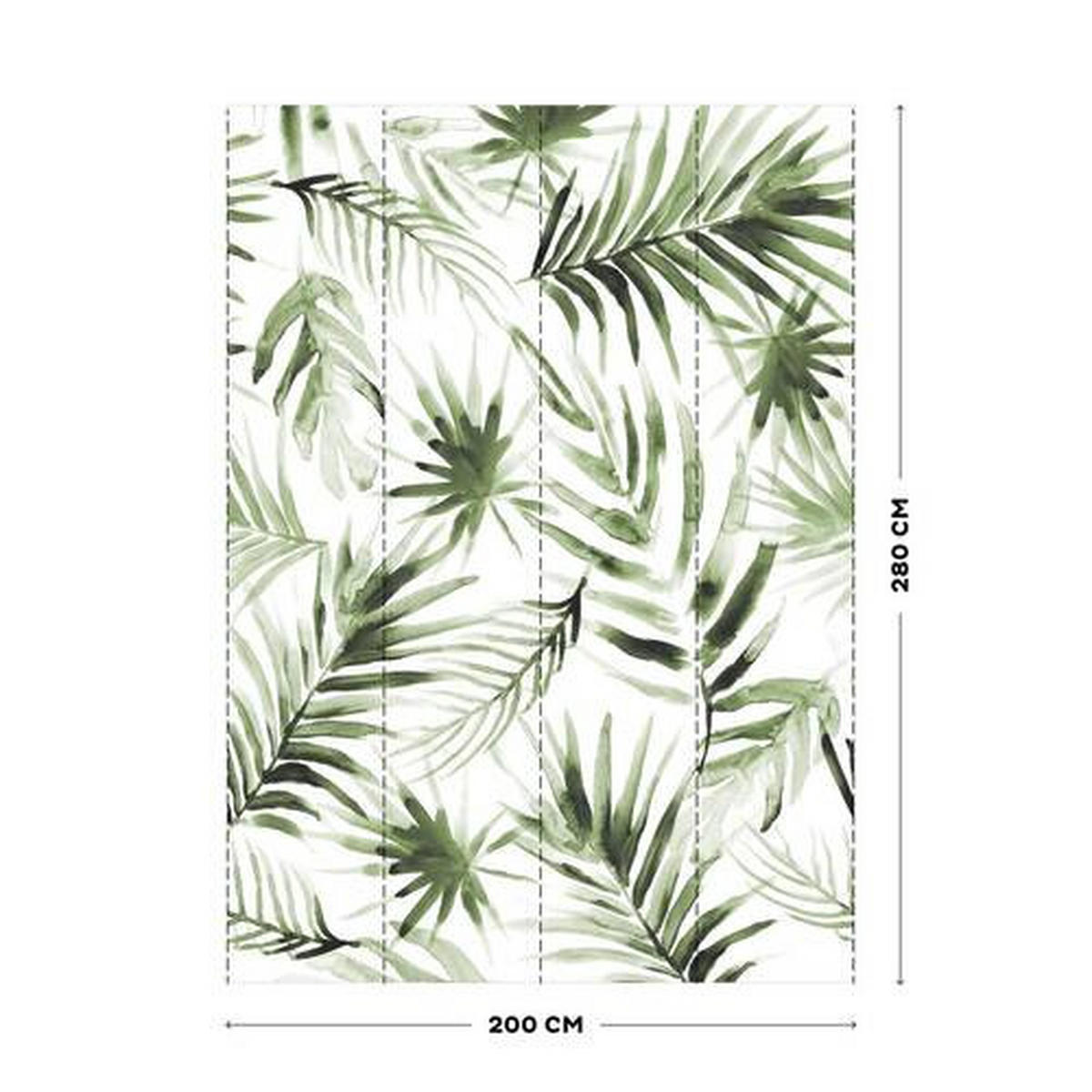 FOTOTAPETE - Weiß/Grün, Basics, Papier/Kunststoff (200/280cm)