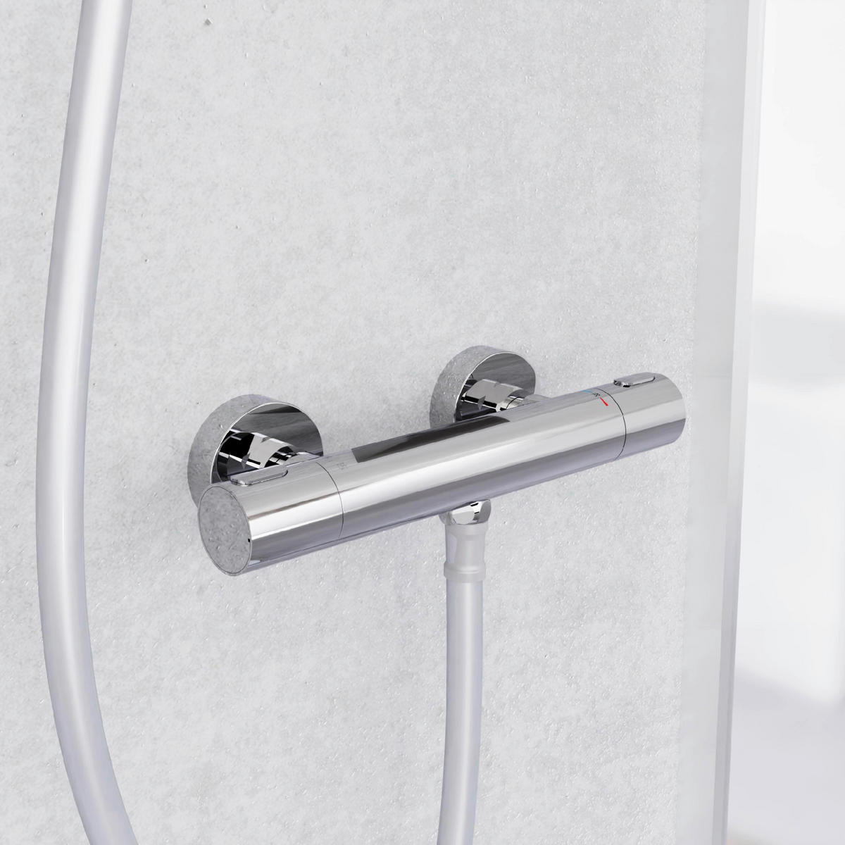 DUSCHARMATUR  - Chromfarben, Design, Metall (28/4/9,5cm) - Schütte