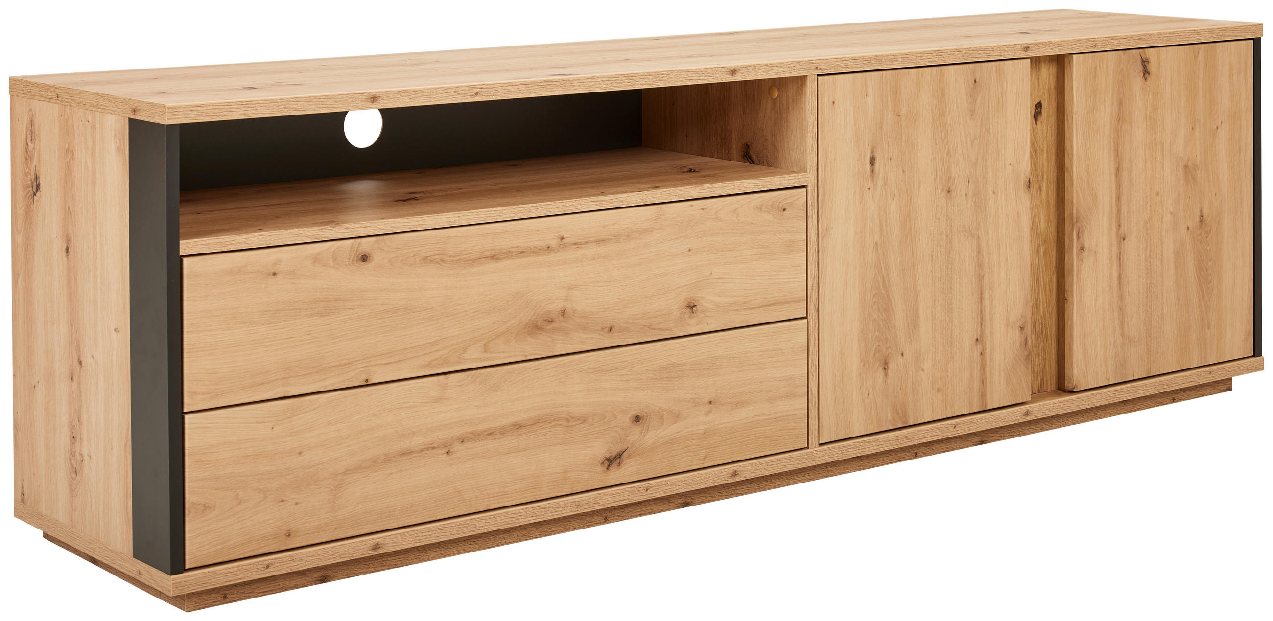 LOWBOARD  in 188/58/41 cm  - Anthrazit/Eiche Artisan, Design, Holzwerkstoff (188/58/41cm) - Stylife