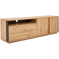 LOWBOARD , 188/58/41 cm, 2 Schublade(n)  - Anthrazit/Eiche Artisan, Design, Holzwerkstoff (188/58/41cm) - Stylife