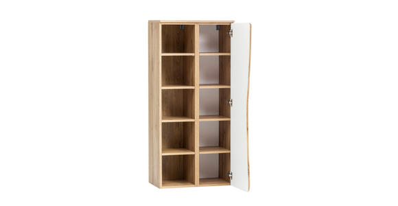 MIDISCHRANK 60/130/35 cm  - Silberfarben/Eiche Wotan, Natur, Holzwerkstoff/Kunststoff (60/130/35cm) - Xora