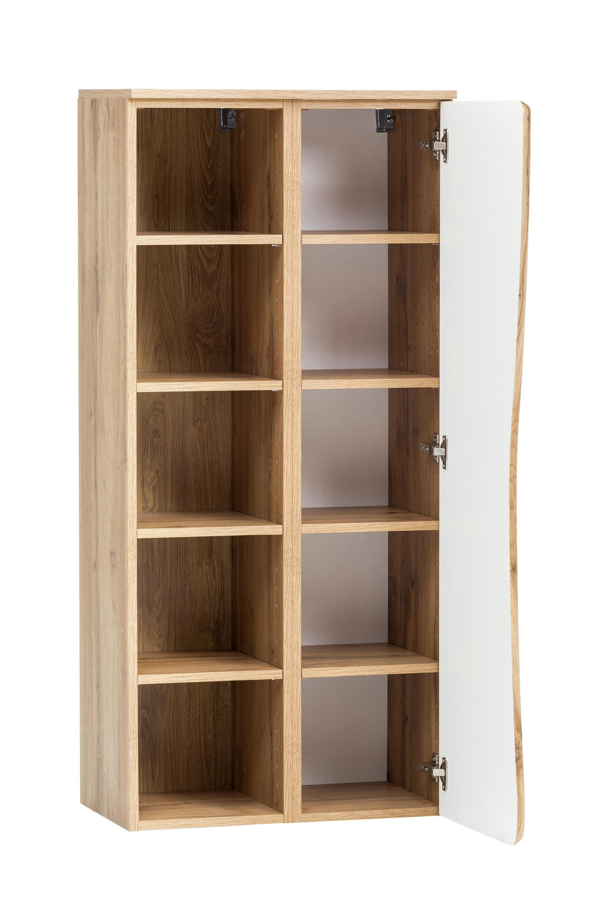 MIDISCHRANK 60/130/35 cm  - Silberfarben/Eiche Wotan, Natur, Holzwerkstoff/Kunststoff (60/130/35cm) - Xora