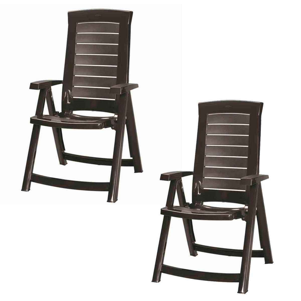 GARTENKLAPPSESSEL-SET in Kunststoff Graphitfarben  - Graphitfarben, KONVENTIONELL, Kunststoff (72/110/61cm) - Siena Garden