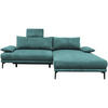 ECKSOFA in Webstoff Mintgrün  260/192 cm  - Schwarz/Mintgrün, Design, Textil/Metall (260/192cm) - MID.YOU