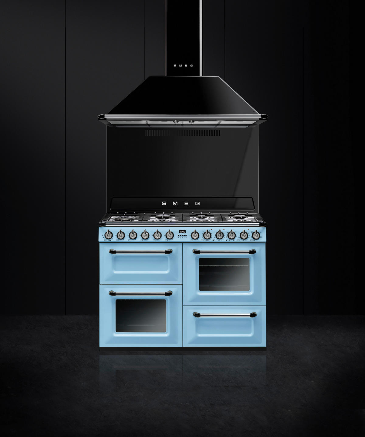 DUNSTABZUGSHAUBE KT110BLE  - Schwarz, Basics, Metall (110/90/53,2cm) - SMEG