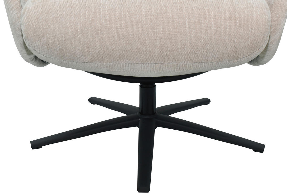 RELAXSESSELSET RELAVO Webstoff Hocker    - Beige/Schwarz, Design, Textil/Metall (72/109/86/111/81cm) - Livetastic