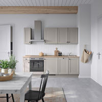 KÜCHENLEERBLOCK Cascada 240 cm  in Grau, Eiche dunkel  - Eiche dunkel/Schwarz, MODERN, Holzwerkstoff/Metall (240cm) - Nobilia