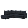 ECKSOFA in Bouclé Anthrazit  - Anthrazit/Schwarz, Design, Textil/Metall (220/250cm) - Xora