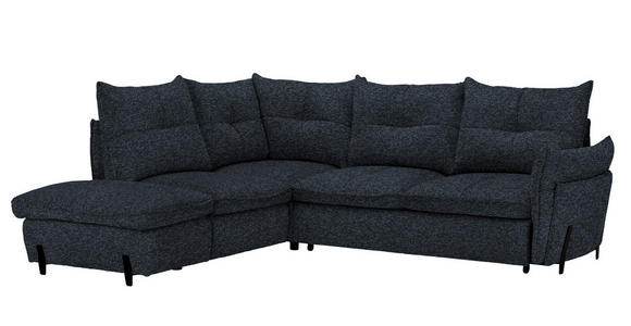 ECKSOFA in Bouclé Anthrazit  - Anthrazit/Schwarz, Design, Textil/Metall (220/250cm) - Xora