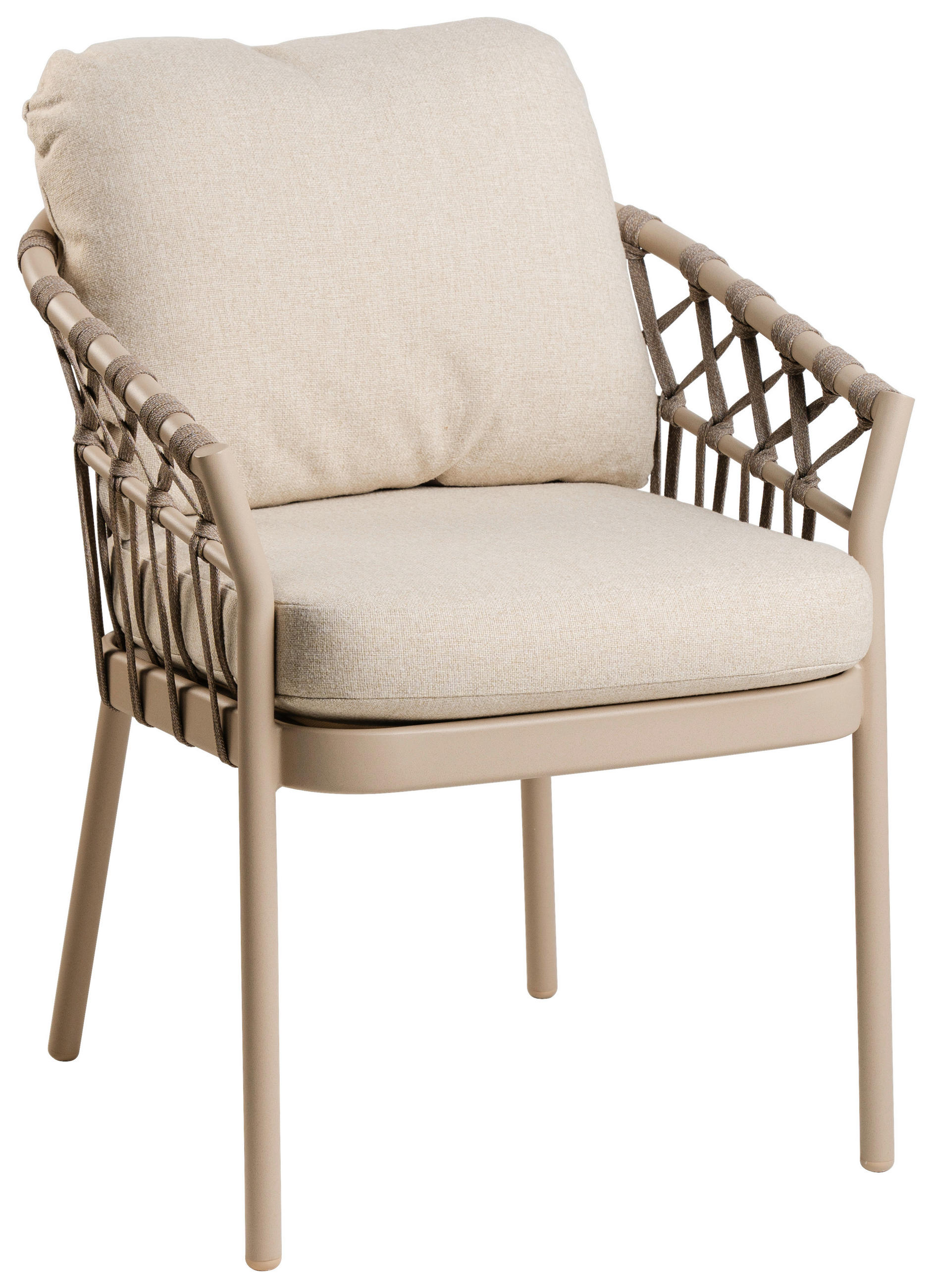 GARTENSESSEL Aluminium Champagner, Beige  - Champagner/Beige, Basics, Textil/Metall (39/86/62cm) - Tierra Outdoor