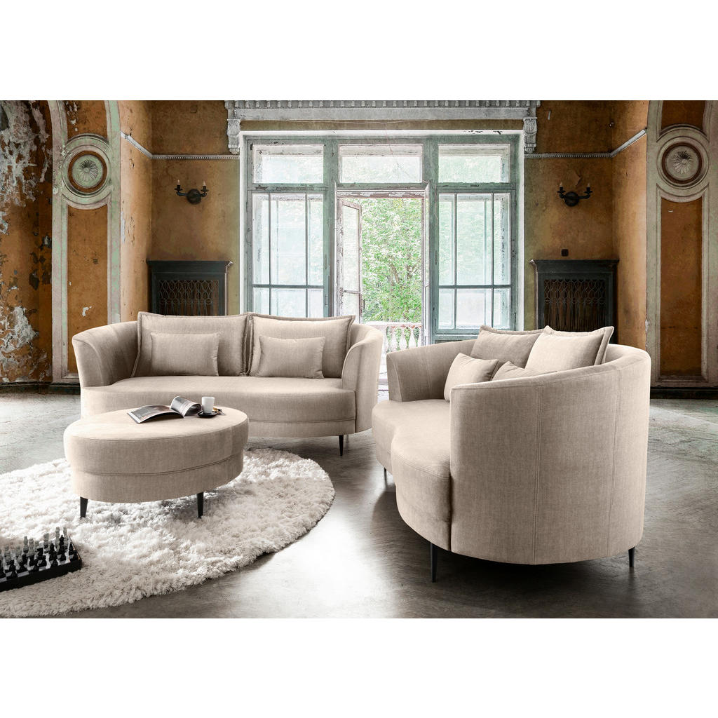 Thumbnail - Livetastic 2-Sitzer-Sofa, Beige, Textil, Uni, Füllung: Schaumstoff, 179x85x101 cm, Made in EU, Typenauswahl, Hocker erhä...