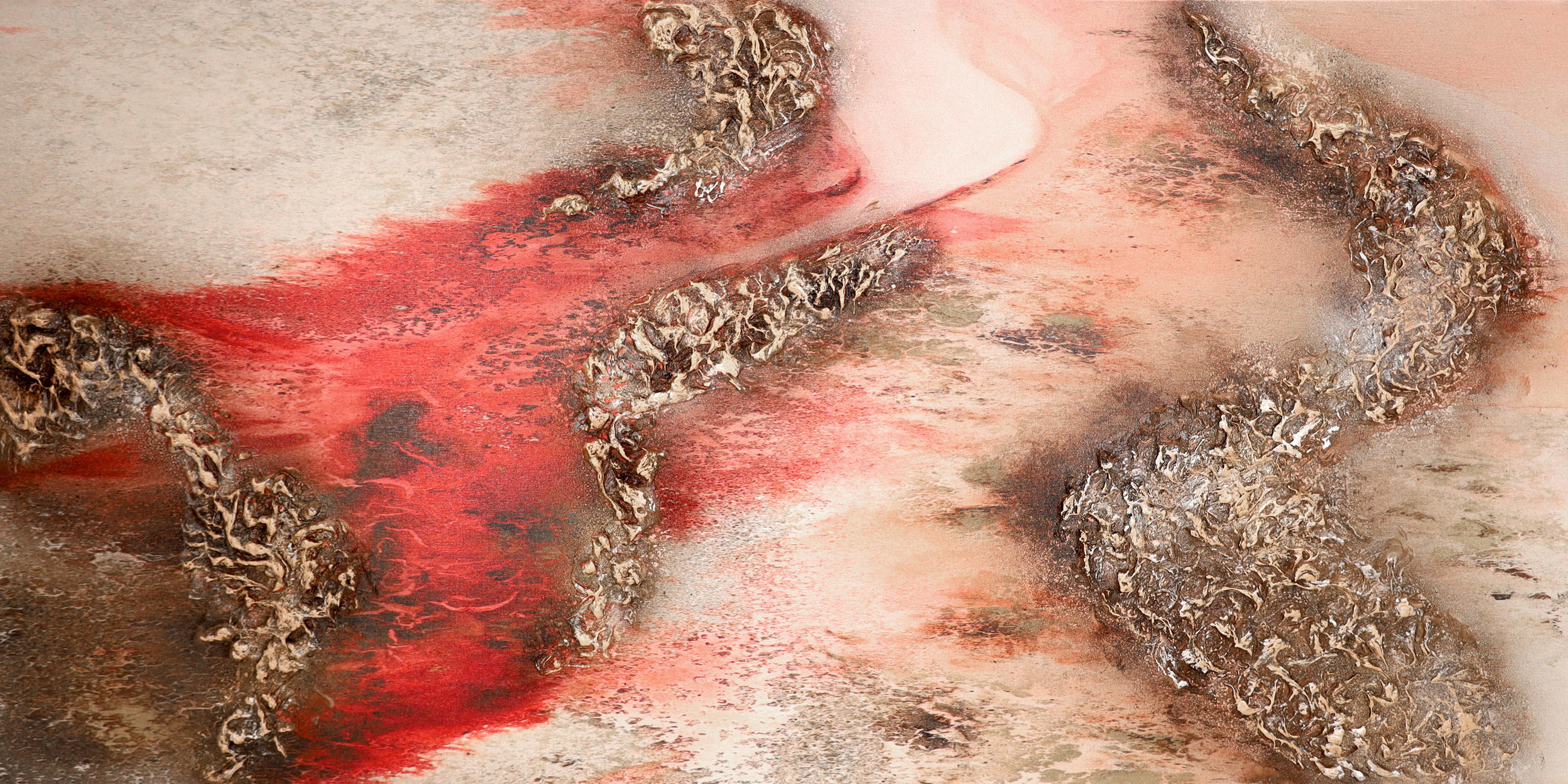 ÖLGEMÄLDE Abstraktes 140/70 cm  - Multicolor, KONVENTIONELL, Holzwerkstoff/Textil (140/70cm) - Monee