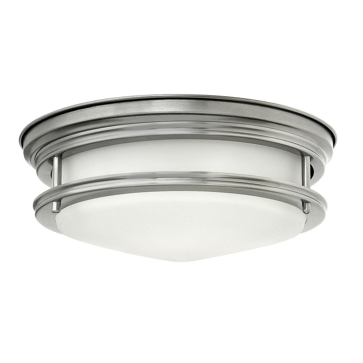 DECKENLEUCHTE Elstead Hadrian 30.5/11.7 cm   - Nickelfarben, KONVENTIONELL, Glas/Metall (30.5/11.7cm) - Elstead Lighting