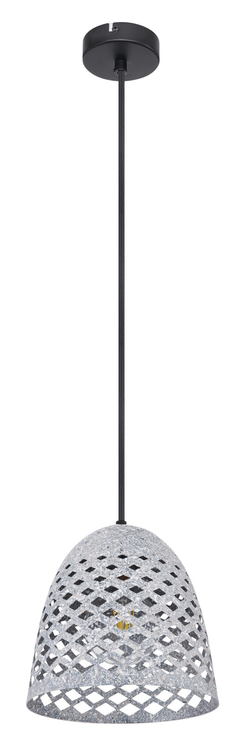 VISEČA SVETILKA        20/120 cm      E27 - siva/črna, Basics, kovina/tekstil (20/120cm) - Globo