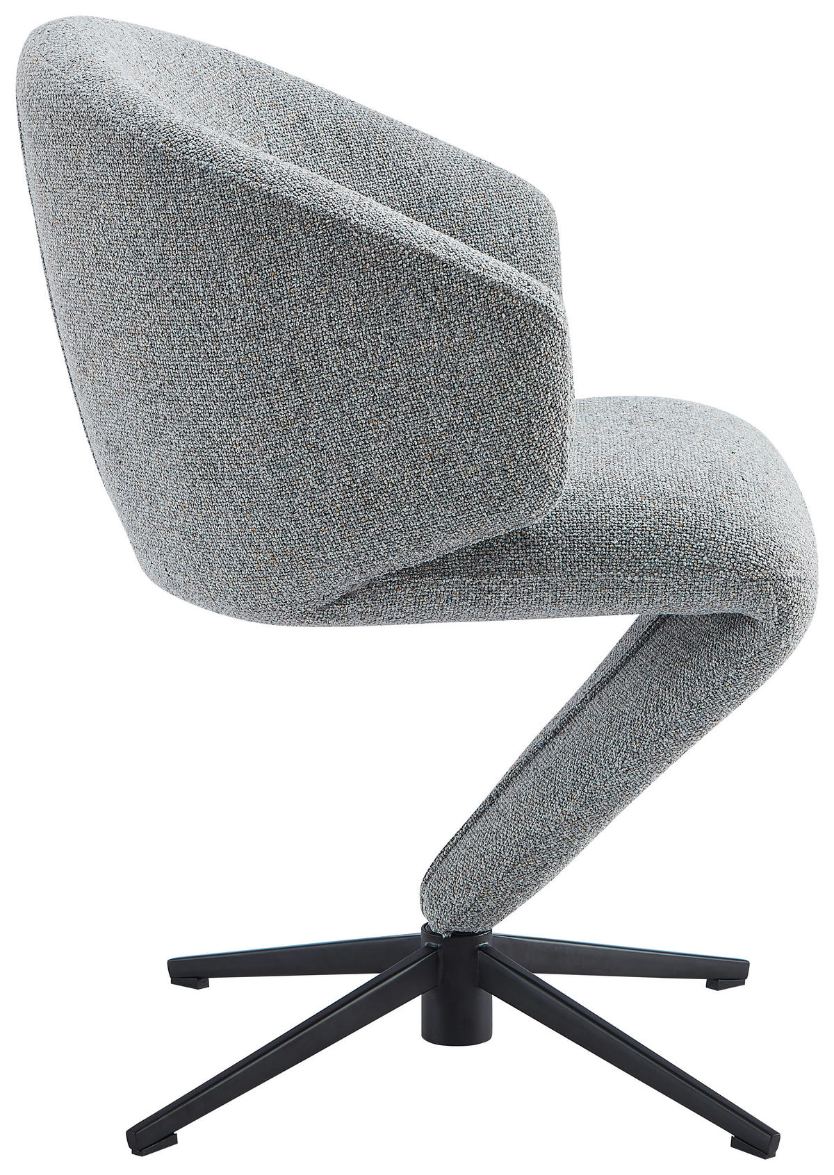 STOL MED ARMSTÖD järn linneimitation  - svart/grå, Design, metall/textil (62/82/62cm) - Moderano