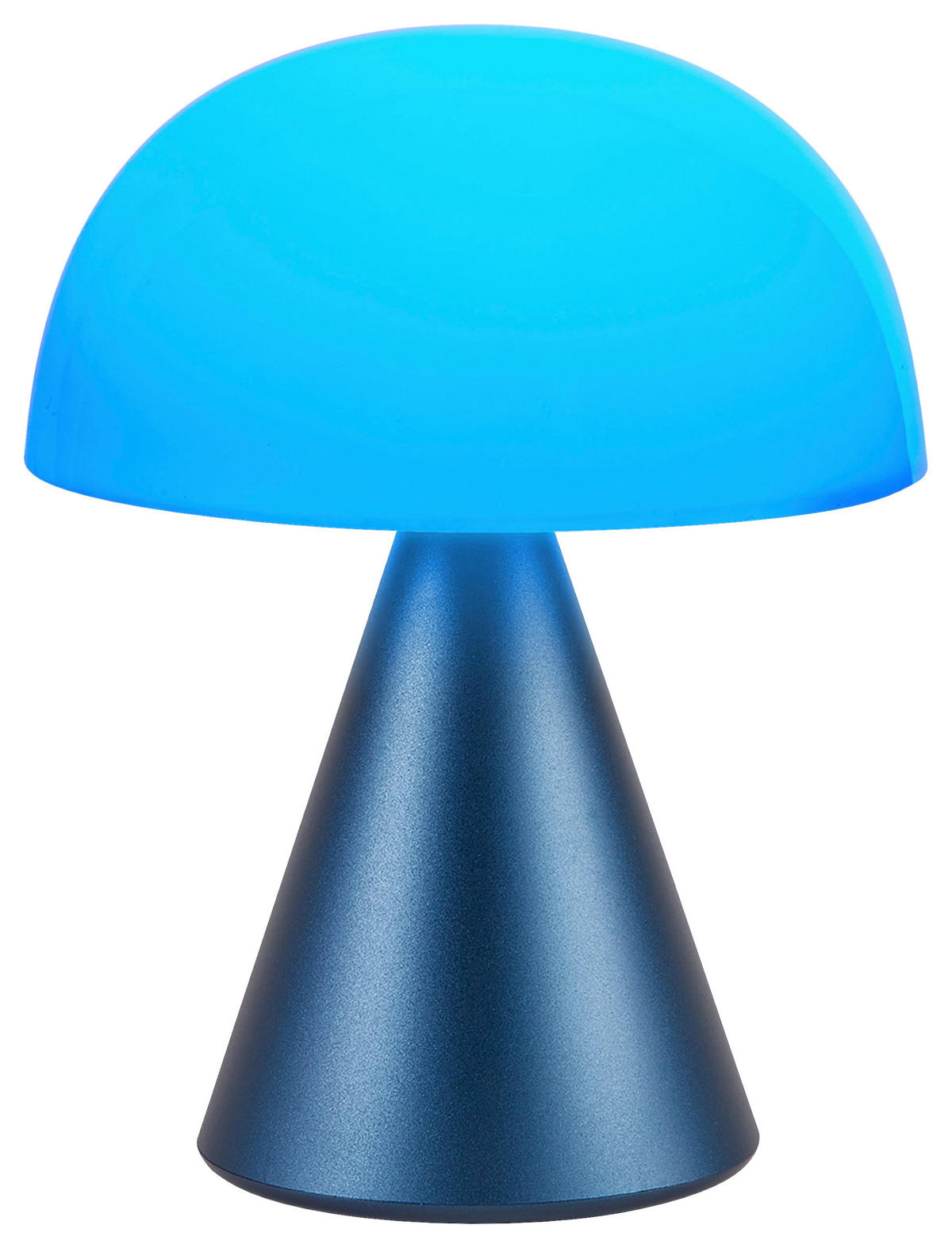 AKKU-TISCHLEUCHTE 14/17/14 cm   - Dunkelblau, Design, Kunststoff/Metall (14/17/14cm)