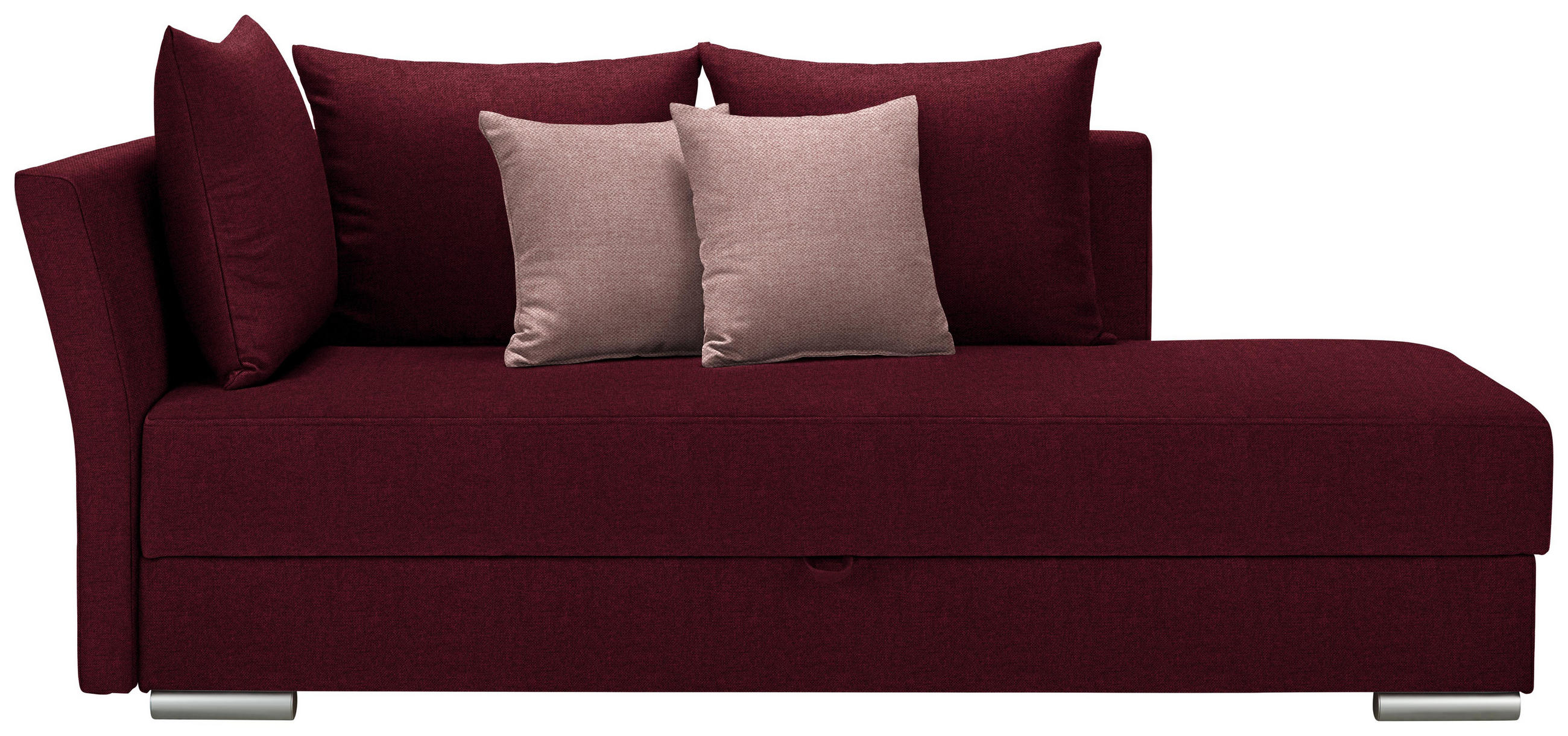 Liege in Textil Rot, Altrosa