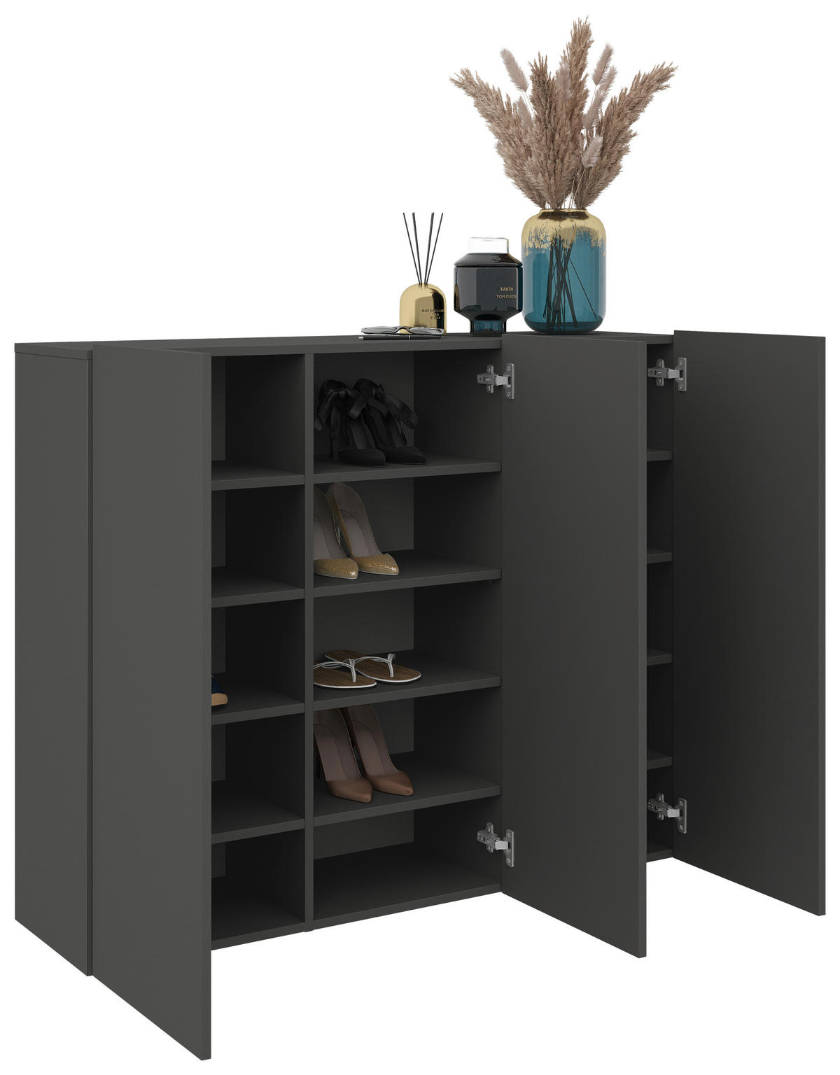 HÄNGESCHUHSCHRANK Anthrazit  - Anthrazit, Design, Holzwerkstoff (120/100/34cm) - Hom`in