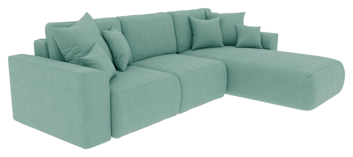Freisteller von Carryhome ECKSOFA Mintgrün Velours.