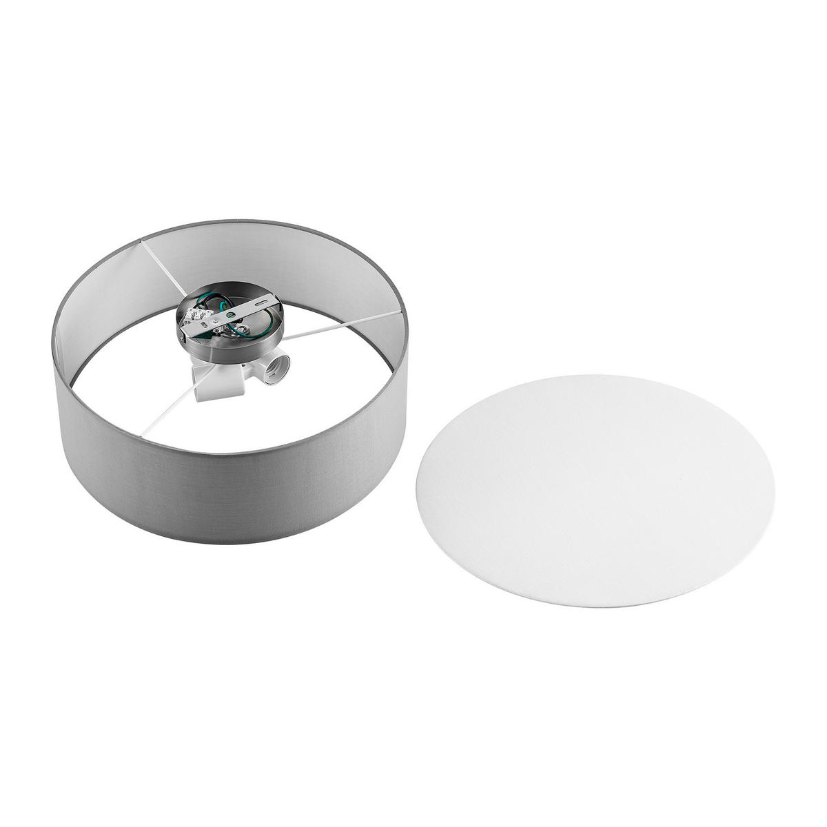 DECKENLEUCHTE  40/14 cm    - Grau, Basics, Textil/Metall (40/14cm) - Novel