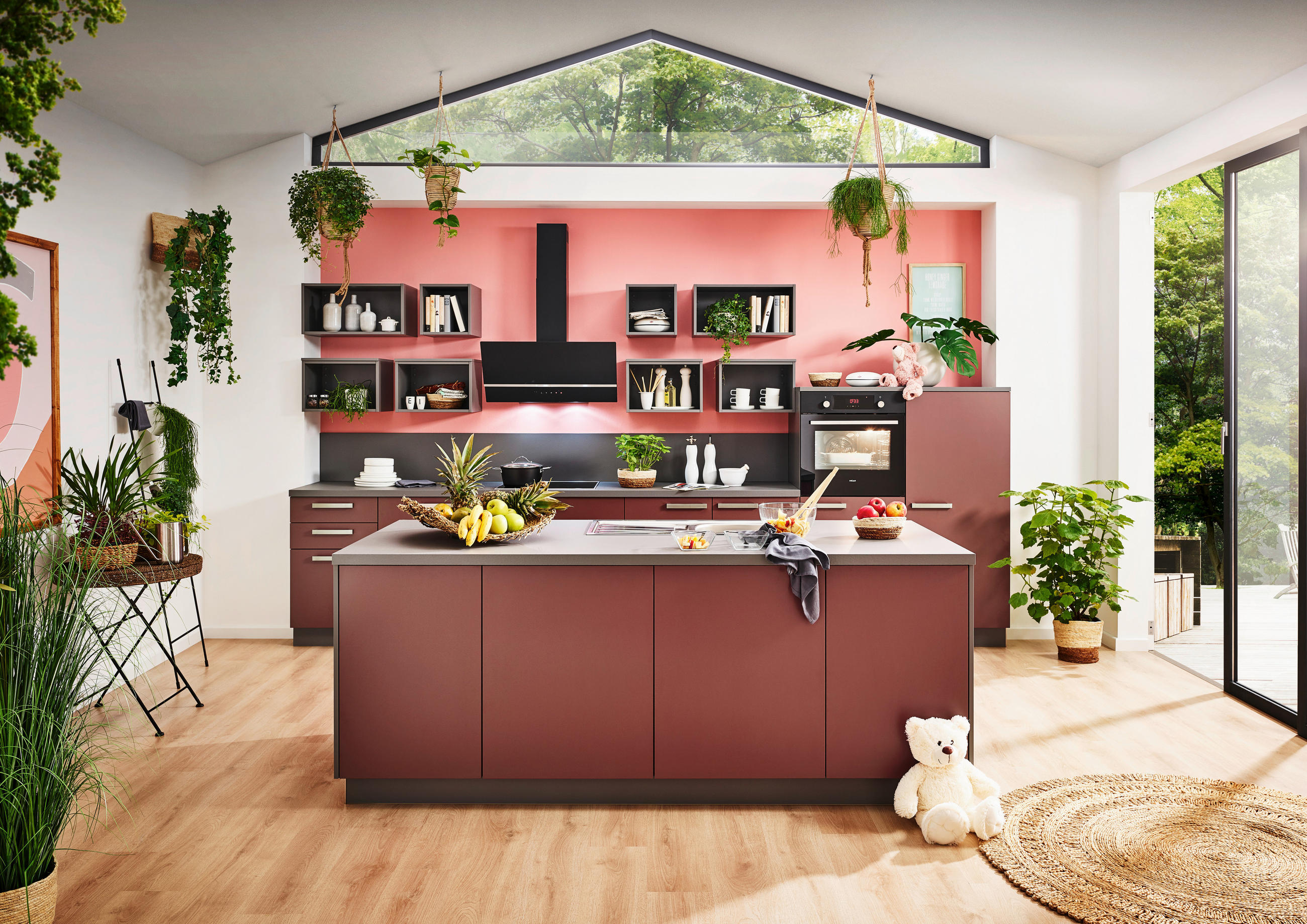 EINBAUKÜCHE MANHATTAN UNI  - Rot, Design, Holzwerkstoff - Nolte Küchen