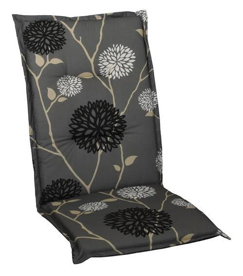 SESSELAUFLAGE Blume  - Beige/Schwarz, Design, Textil (48/4/118cm)