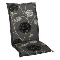 SESSELAUFLAGE Blume  - Beige/Schwarz, Design, Textil (48/4/118cm)