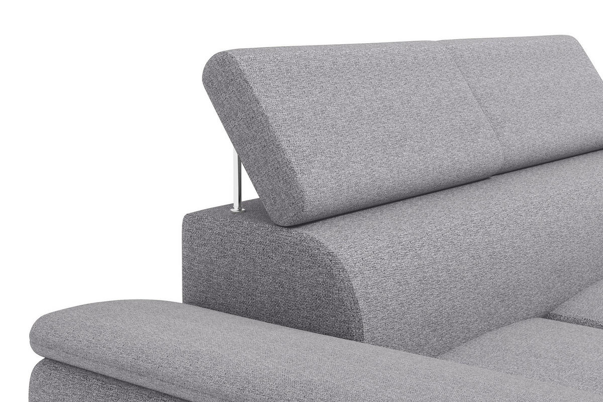 ECKSOFA Grau Flachgewebe  - Schwarz/Grau, KONVENTIONELL, Kunststoff/Textil (266/220cm) - Carryhome