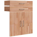 TÜRENSET 78,4/100,6/37 cm   - Silberfarben/Kernbuche, Natur, Holz/Metall (78,4/100,6/37cm) - Linea Natura