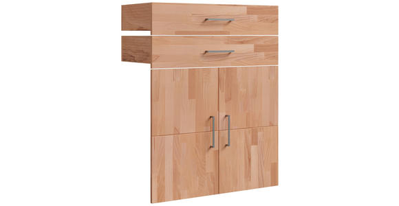 TÜRENSET 78,4/100,6/37 cm   - Silberfarben/Kernbuche, Natur, Holz/Metall (78,4/100,6/37cm) - Linea Natura