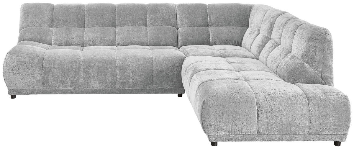 ECKSOFA Chenille Hellblau  - Schwarz/Hellblau, Modern, Kunststoff/Textil (284/250cm) - Livetastic
