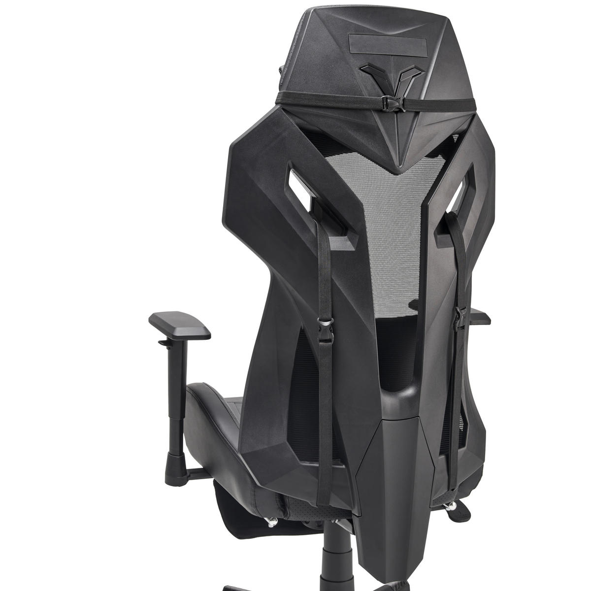 GAMINGSTUHL  in Lederlook, Netzbespannung Schwarz  - Schwarz, Lifestyle, Holz/Kunststoff (70/122-130/61.5cm) - MID.YOU