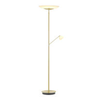 LED-STEHLEUCHTE Ferdi 43/180 cm  - Messingfarben/Alabasterfarben, MODERN, Glas/Metall (43/180cm) - Hell