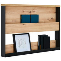 WANDREGAL  - Schwarz/Eiche Artisan, KONVENTIONELL, Holzwerkstoff (92/63/10cm) - Voleo