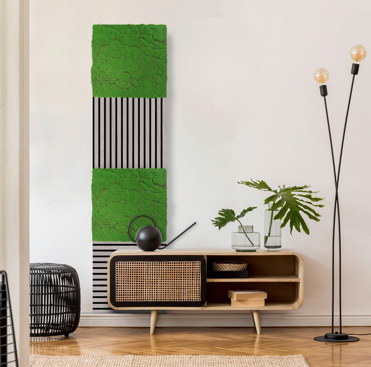 AKUSTIKPANEEL Modular Wall System Design Moos 52/52/2 cm  - Hellgrün, KONVENTIONELL, Kunststoff (52/52/2cm) - Jangal