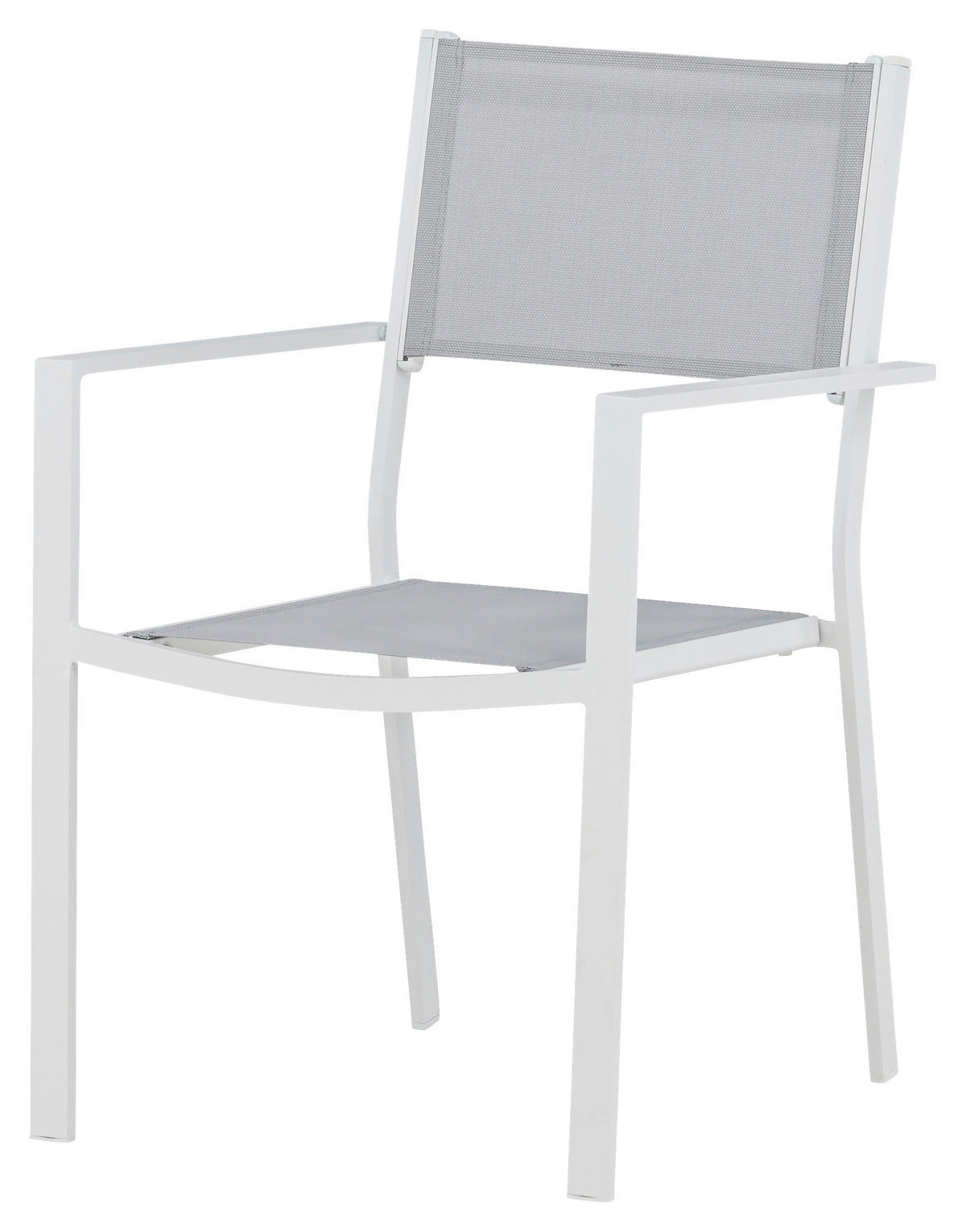 STAPELSESSEL - Weiß, KONVENTIONELL, Textil/Metall (56.5/88/61cm) - Gardenson