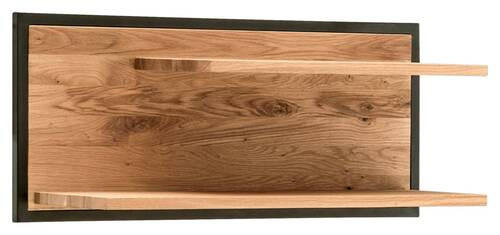 WANDBOARD Wildeiche massiv, vollmassiv, Hartholz Schwarz, Eichefarben  - Eichefarben/Schwarz, Design, Holz/Metall (80/35/26cm)