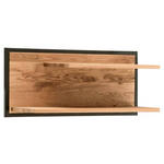 WANDBOARD Wildeiche massiv, vollmassiv, Hartholz Schwarz, Eichefarben  - Eichefarben/Schwarz, Design, Holz/Metall (80/35/26cm) - Linea Natura