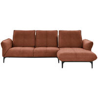 ECKSOFA  in Webstoff Orange, Rostfarben  277/182 cm  - Rostfarben/Schwarz, Natur, Textil (277/182cm) - Valnatura