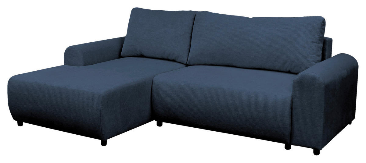 ECKSOFA Dunkelblau Struktur  - Schwarz/Dunkelblau, Design, Kunststoff/Textil (160/250cm) - MID.YOU