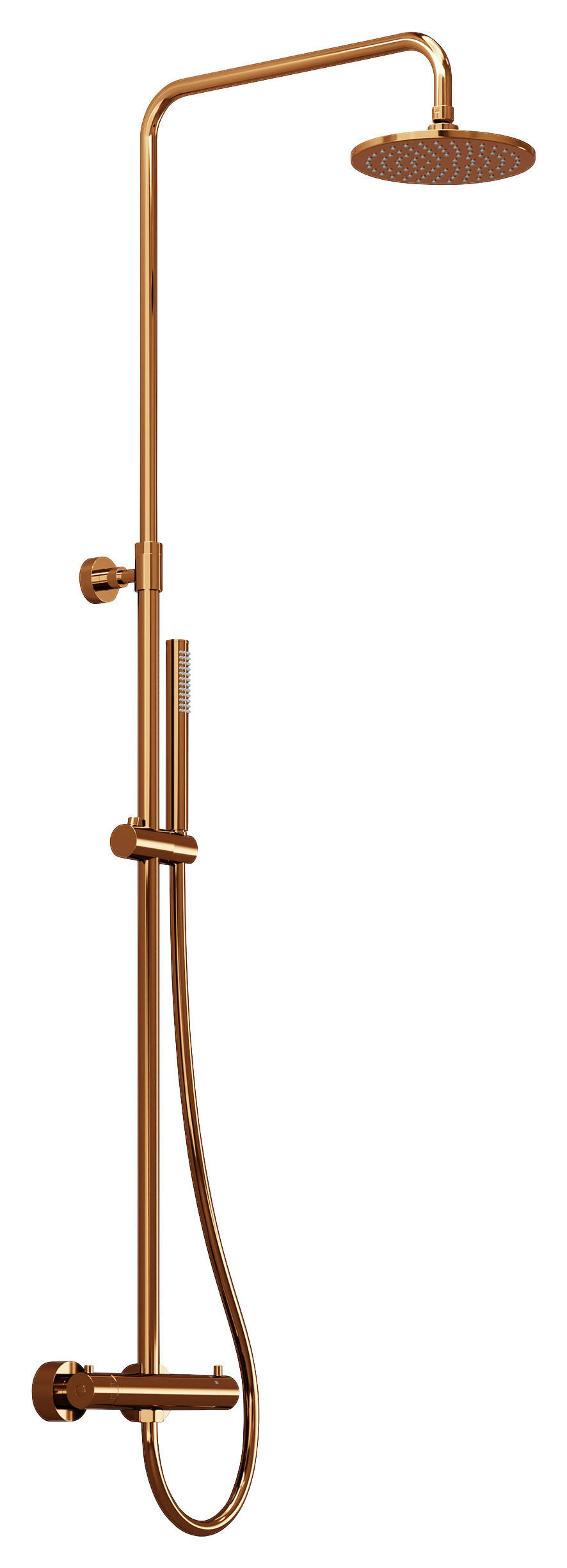 ÜBERKOPFBRAUSESET  - Roségold, MODERN, Metall (26,4/100-146/56,5cm)