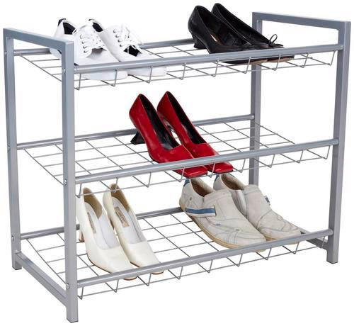 Schuhregal Shoe 3 Ablagen 9 Paar Silber H: 60 cm