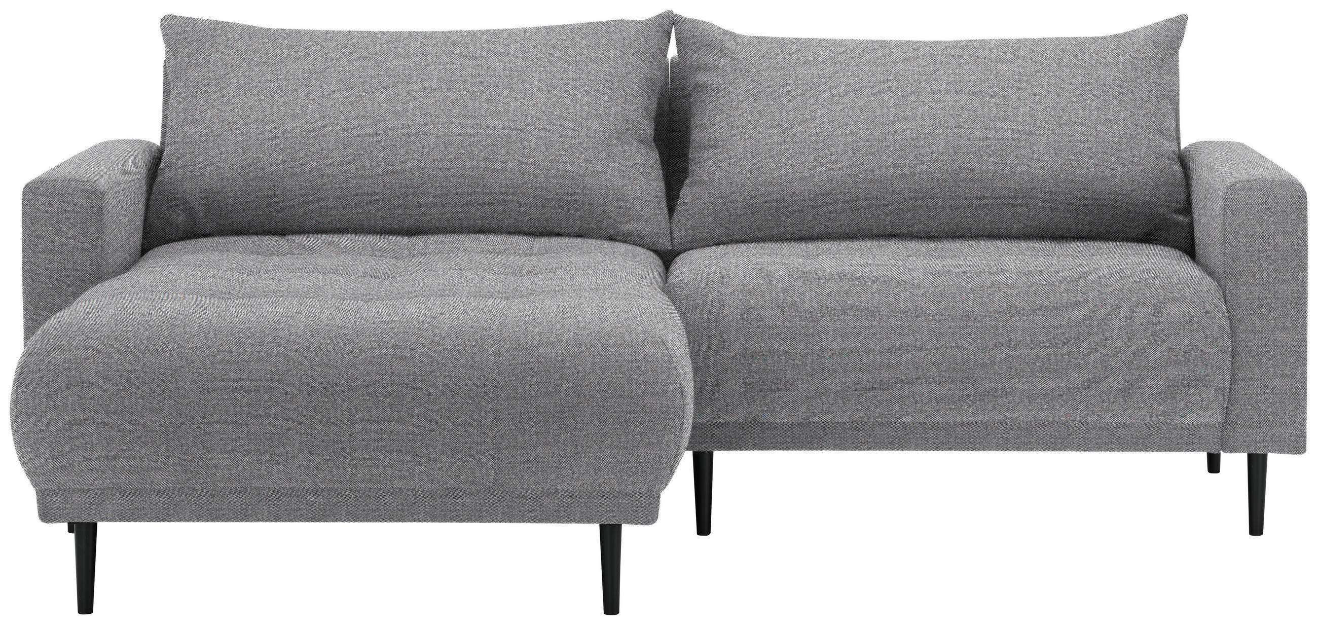 ECKSOFA in Flachgewebe Grau  160/215 cm  - Schwarz/Grau, Design, Holz/Textil (160/215cm) - Stylife