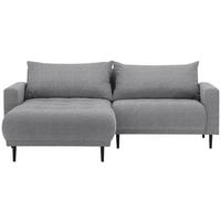 ECKSOFA Grau Flachgewebe  - Schwarz/Grau, Design, Holz/Textil (160/215cm) - Stylife