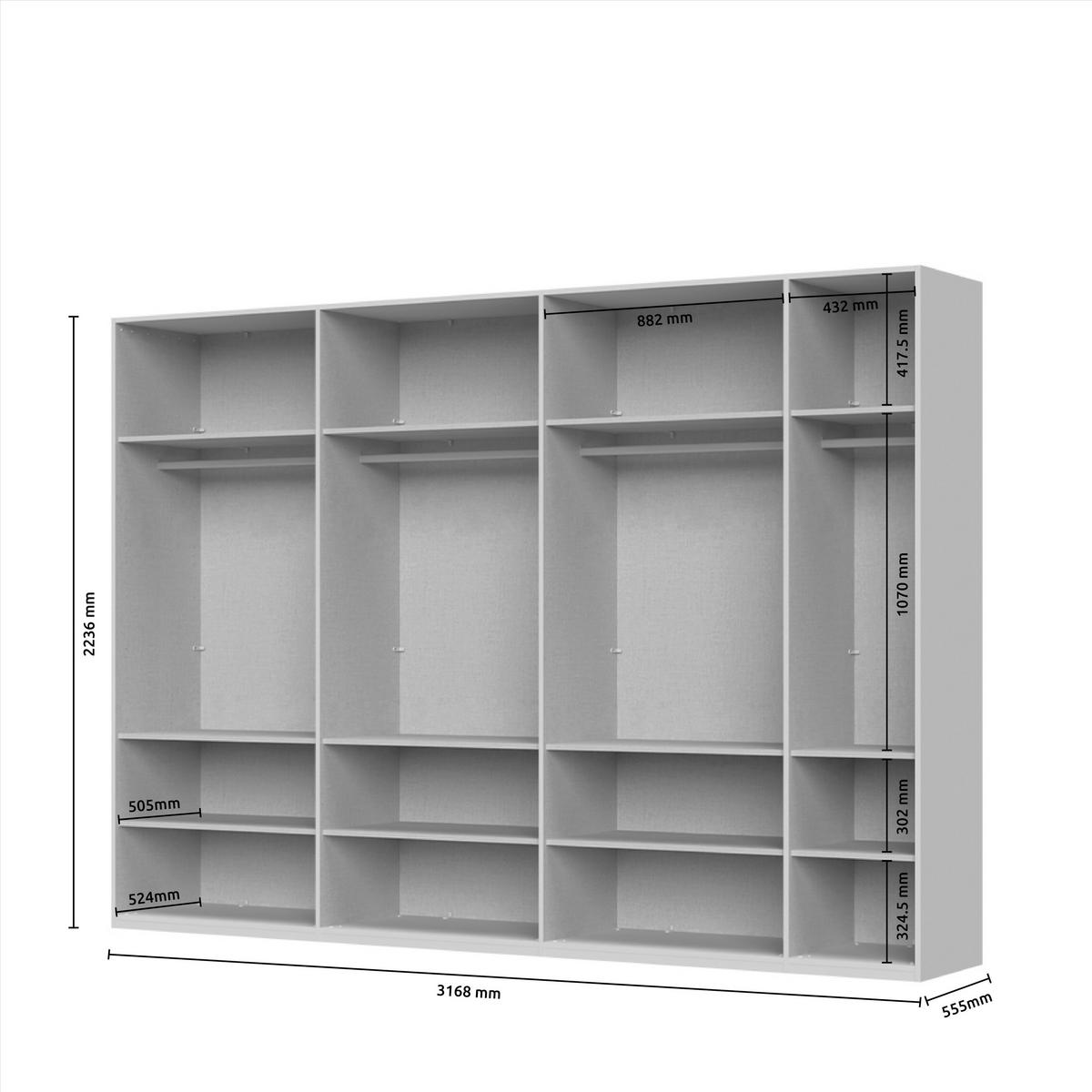 ORMAR SA KLASIČNIM VRATIMA  317/224/56 cm  - Dizajnerski, pločasti materijal (317/224/56cm)