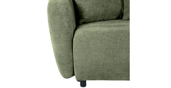 SCHLAFSOFA  mit Liegefunktion, Schlafen auf Sitzhöhe, Rücken echt Flachgewebe Olivgrün  - Schwarz/Olivgrün, KONVENTIONELL, Kunststoff/Textil (250/74/108cm) - Carryhome