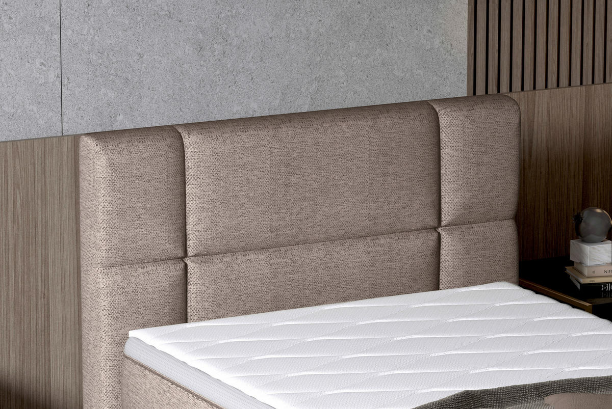 BOXSPRINGBETT 90/200 cm  in Braun  - Schwarz/Braun, KONVENTIONELL, Holz/Kunststoff (90/200cm) - Esposa