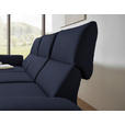 ECKSOFA  in Flachgewebe Blau Armteilverstellung, Relaxfunktion, Drehsitzfunktion  175-224/255-365 cm  - Blau/Schwarz, Design, Textil/Metall (175-224/255-365cm) - Dieter Knoll
